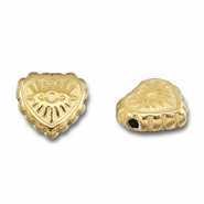 Abalorios Acero Inox corazón con Ojo Providencia Dorado