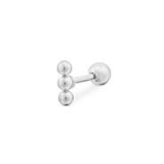 Piercing oreja Acero Inox con bolas Plateado