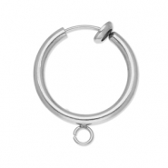 Fornituras Acero Inox pendientes criolla clip con anilla 16mm Plateado