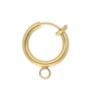 Fornituras Acero Inox pendientes criolla clip con anilla 14mm Dorado