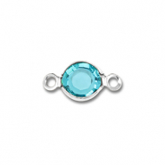 Fornituras Acero Inox entrepieza redondos Plateado-azul aquamarina