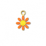 Colgantes Acero Inox flor Dorado-naranja-amarillo