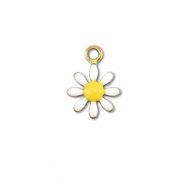 Colgantes Acero Inox flor Dorado-blanco-amarillo