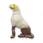 Broches perro Dorado-gris claro-marrón