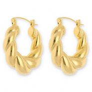 Pendientes Acero Inox criollas espiral Dorado