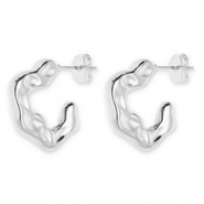 Pendientes Acero Inox irregular Plateado