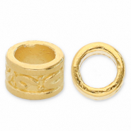 Abalorios metálicos DQ tubo Dorado (sin níquel)