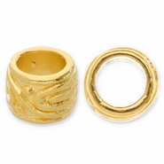 Abalorios metálicos DQ tubo Dorado (sin níquel)
