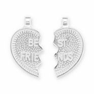 Colgantes metálicos DQ "best friends" Plateado vieja (sin níquel)