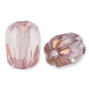 Abalorios Checos FPB &oacute;valo 6x4mm Rosaline-bronze