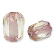 Abalorios Checos FPB &oacute;valo 6x4mm Light bronze-amethyst