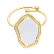 Anillos Acero Inox Dorado-blanco