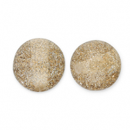 Abalorios acrílicos con glitter 12 mm Champagne-plateado