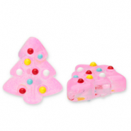 Abalorios de vidrio árbol navideño Rosa neón-multicolor