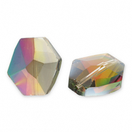 Abalorios faceteados Fashion hexágono Plateado-cubierta AB