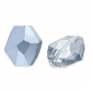 Abalorios faceteados Fashion hexágono Azul-revestimiento pearl shine