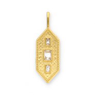 Colgantes Acero Inox hex&aacute;gono Dorado-transparente