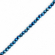 Abalorios faceteados redondos 3mm Azul verdoso metálico