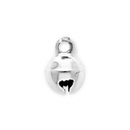 Colgantes metálicos cascabel 6mm Plateado