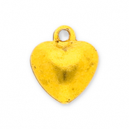 Colgantes metálicos cascabel corazón Dorado