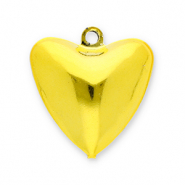 Colgantes metálicos campanas corazón Dorado