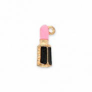 Colgantes metálicos lápiz labial Dorado-negro-rosa
