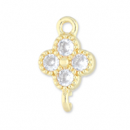 Metal TQ lat&oacute;n entrepieza tr&eacute;bol Dorado-transparente