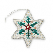 Colgantes trendy estrella de Navidad Blanco-rojo-verde-plateado