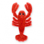 Colgantes llamativos con strass cáncer Naranja-negro-rojo coral