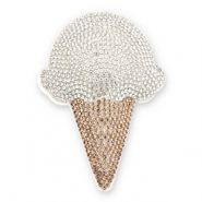 Colgantes llamativos con strass helado Cristal-marrón-blanco