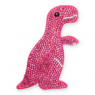 Colgantes llamativos con strass dinosaurio Rosa oscuro-cristal-negro