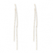 Pendiente de lat&oacute;n Eco-brass&reg; con strass Dorado-cristal