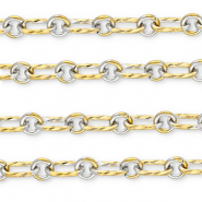 Fornituras Acero Inox cadena jasseron óvalo-redondos Dorado-plateado