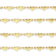 Fornituras Acero Inox cadena jasseron corazón Dorado