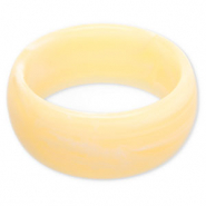 Pulseras bangle de resina Amarillo vainilla-blanco