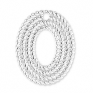 Colgantes Acero Inox óvalo Plateado