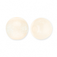 Abalorios acrílicos con glitter 6 mm Amarillo vainilla-turquesa