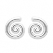 Pendientes Acero Inox espiral Plateado