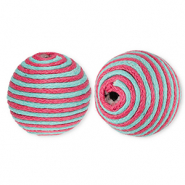 Abalorios acr&iacute;licos 22 mm con cord&oacute;n encerado Azul-malva