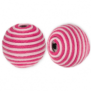 Abalorios acr&iacute;licos 22 mm con cord&oacute;n encerado Rosa claro-rosa