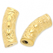 Abalorios acero inox tubo Dorado