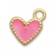 Colgantes Acero Inox corazón Dorado-rosa