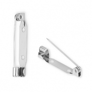 Fornituras acero inox soporte para broche Plateado