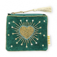 BY31&reg; Neceser coraz&oacute;n con estrellas Verde oscuro-azul claro-dorado