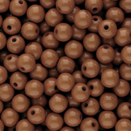 Abalorios acrílicos 8 mm brillante Marrón coñac oscuro