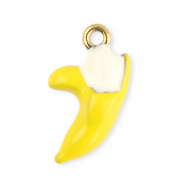 Colgantes Acero Inox banana Amarillo-blanco