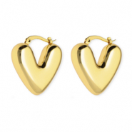 Pendientes Acero Inox criollas coraz&oacute;n Dorado