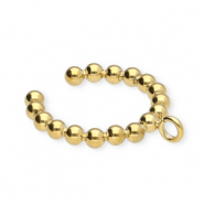 BY31® Pendientes ear cuff acero Inox bolas con anilla Dorado