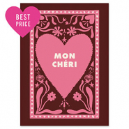 BY31&reg; Tarjetas para joyer&iacute;a "Mon ch&eacute;ri" Marr&oacute;n oscuro-rosa oscuro-beige