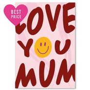 BY31&reg; Tarjetas para joyer&iacute;a "Love you mum" Rojo borgo&ntilde;a-rosa-amarillo-lila